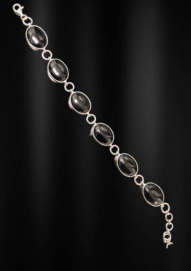 Sterling Silver Obsidian Bracelet